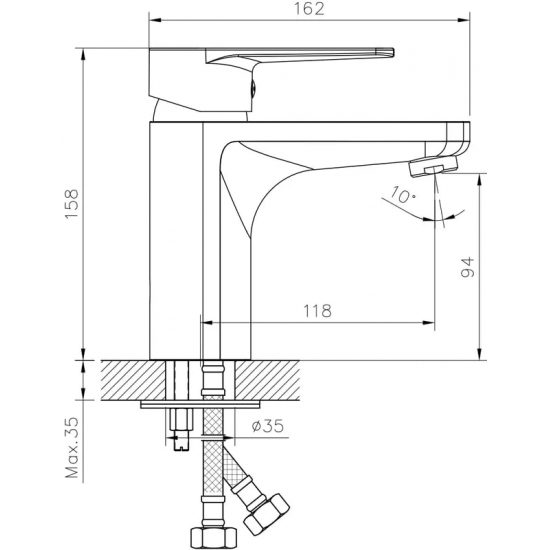 Смеситель для раковины DECOROOM DR72011 хром