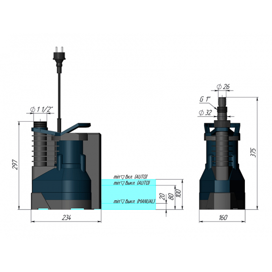 Дренажный насос UNIPUMP ARTSUB Q550 для чистой и грязной воды