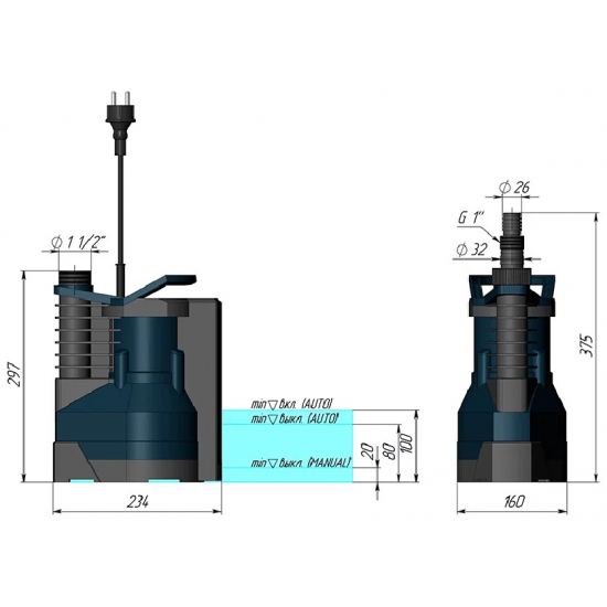 Дренажный насос UNIPUMP ARTSUB Q750 для чистой и грязной воды