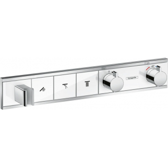 Термостатический смеситель встраиваемый HANSGROHE RainSelect 15356400 для душа, матовый белый, хром