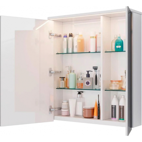 Зеркало-шкаф LEMARK Zenon 70x80, с подсветкой и розеткой