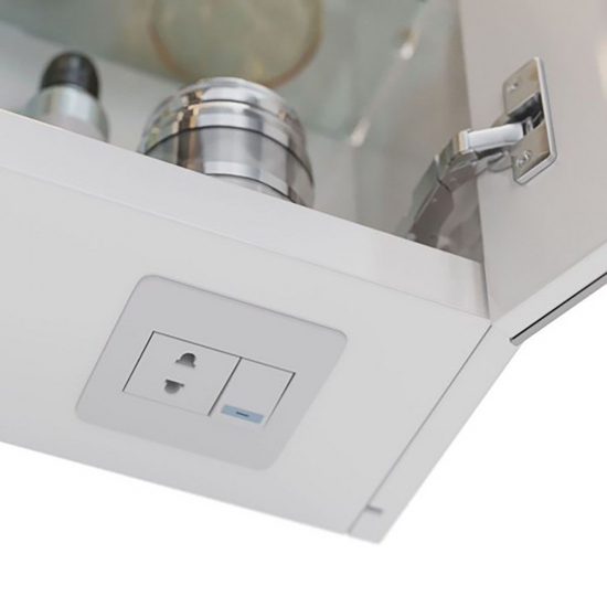 Зеркало-шкаф LEMARK Zenon 70x80, с подсветкой и розеткой