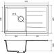 Мойка для кухни GRANFEST Quadro 780L чаша+крыло 770х495 мм, чёрный