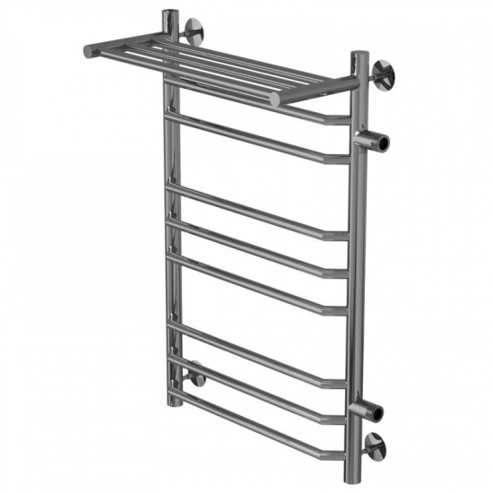 Полотенцесушитель водяной MIXLINE Mira 80х50 1'' трапеция, 8 перекладин, полка, правое подключение