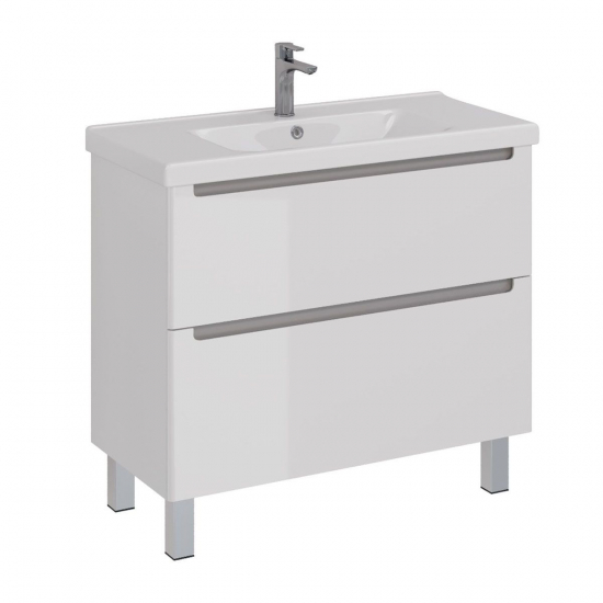 Тумба для комплекта LEMARK Buno 100, 2 ящика, белая, под раковину Гармония 100