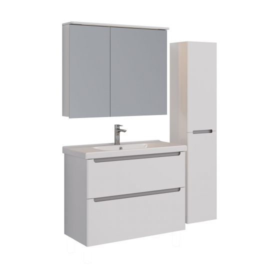 Тумба для комплекта LEMARK Buno 100, 2 ящика, белая, под раковину Гармония 100