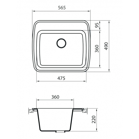 Мойка для кухни GRANICOM G-003 565х490 мм, дакар