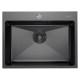 Мойка для кухни врезная настольная MIXLINE PRO 60Х45 (3,0) с сифоном чёрный графит