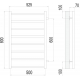 Полотенцесушитель водяной TERMINUS Вега П8 500x800 с боковым подключением 600