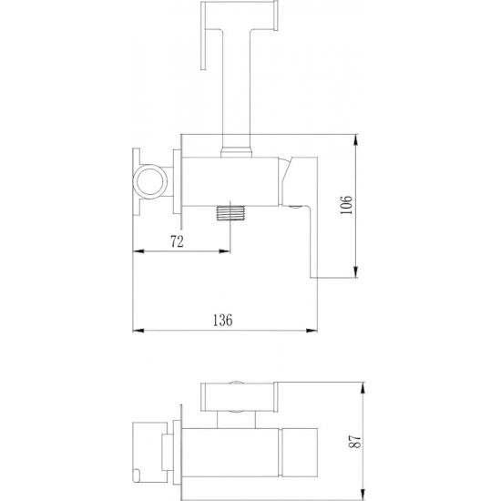 Гигиенический душ HAIBA HB5511-4 встраиваемый, со смесителем, бронза