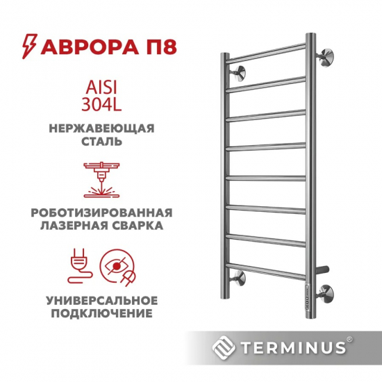 Полотенцесушитель электрический TERMINUS Аврора П8 400x850