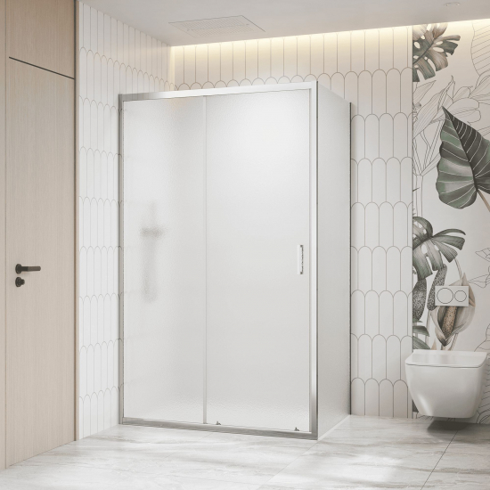 Душевой уголок RGW Classic CL-133 140x90 стекло рифлёное, профиль хром