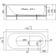 Акриловая ванна 1ACReal ОМР Tokyo 170x75 см, с каркасом