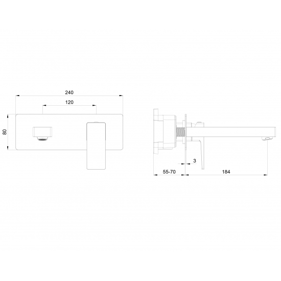 Смеситель для раковины WONZON & WOGHAND Cube 2.0 WW-88869068-MB С ВНУТРЕННЕЙ ЧАСТЬЮ чёрный матовый