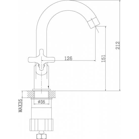 Смеситель для раковины ROSSINKA RS39-62U хром