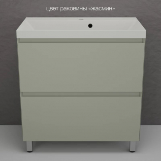 Тумба с раковиной STYLE LINE Манхэттен 80 Plus олива, раковина Asti 80 жасмин