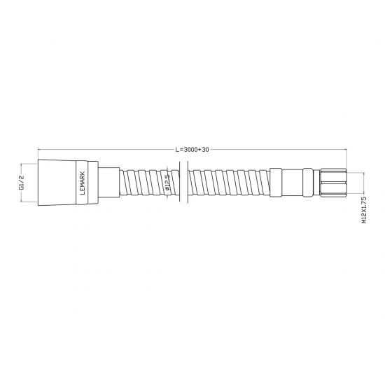 Шланг вытяжной для смесителя LEMARK LE8055S нержавейка, внутренняя резьба, длина 300 см