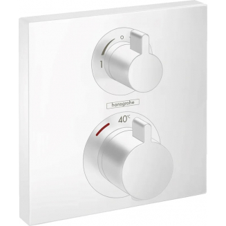 Термостатический смеситель встраиваемый HANSGROHE Ecostat Square 15714700 для душа, матовый белый