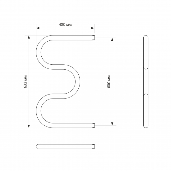 Полотенцесушитель водяной MIXLINE Simple M 60х40 1''