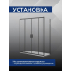 Боковая стенка SANTREK AQUA Iris-SP-900-C-Matt Black 90x185 стекло прозрачное, профиль чёрный