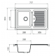 Мойка для кухни GRANICOM G-013 чаша+крыло 757х504 мм, шампань