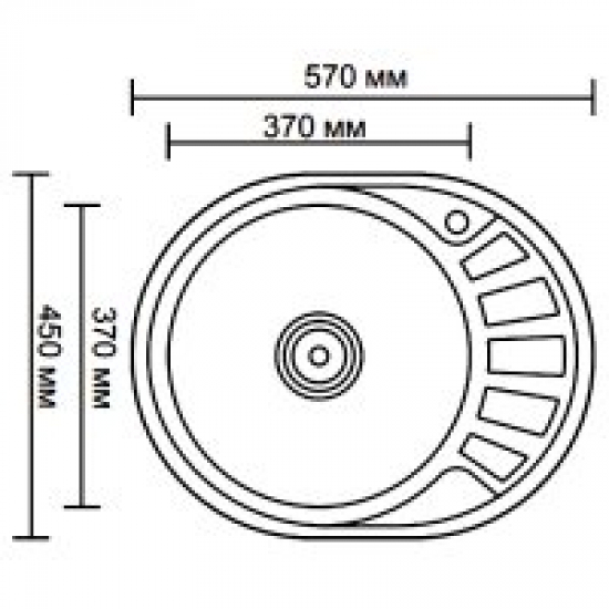 Мойка для кухни врезная LEDEME L75745-6L 57*45 т.0,6 овал левая матовая