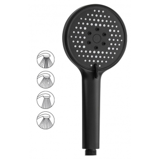 Лейка для душа GFMARK 6076 массажная, чёрная, 4 режима