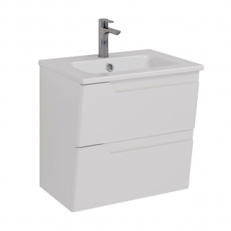 Тумба для комплекта LEMARK Miano 60 подвесная, 2 ящика, белая, под раковину Эйфория 60
