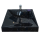 Раковина над стиральной машиной AZARIO Gratsiy 60x60 чёрный мрамор с сифоном