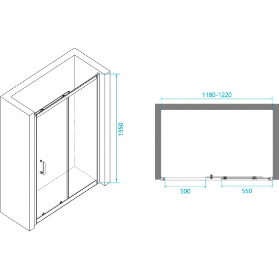 Душевая дверь в нишу RGW Passage PA-14 120x195 стекло прозрачное, профиль хром