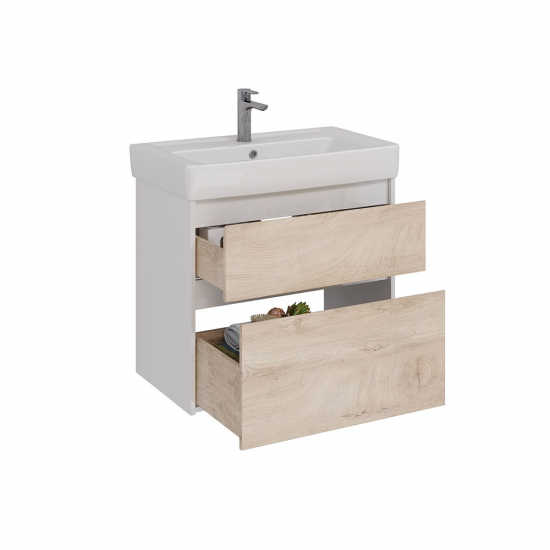 Тумба для комплекта LEMARK Combi 80, 2 ящика, дуб кантри, под раковину Q80