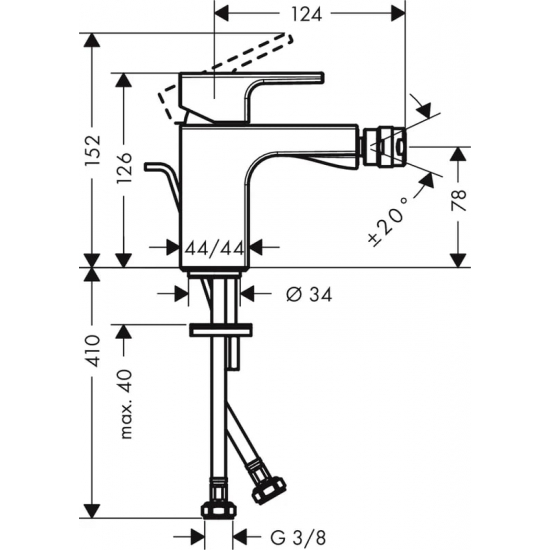Смеситель для биде HANSGROHE Vernis Shape 71211670 чёрный
