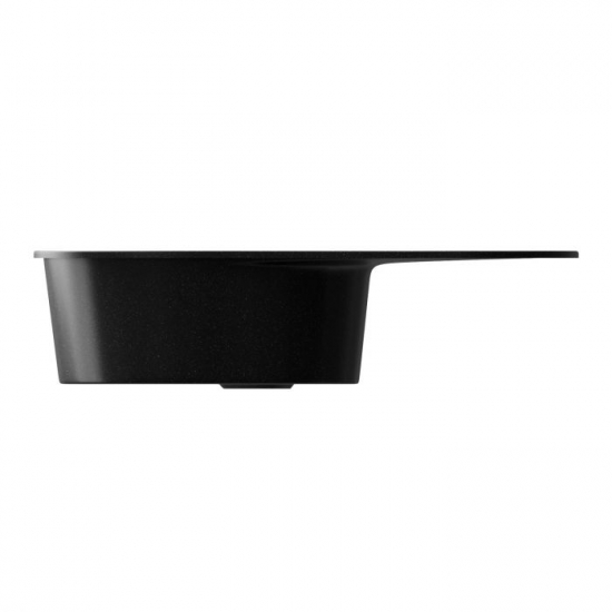 Мойка для кухни керамогранит ZOX ZX-GM 03 овальная с крылом, чёрная, 480*740*180