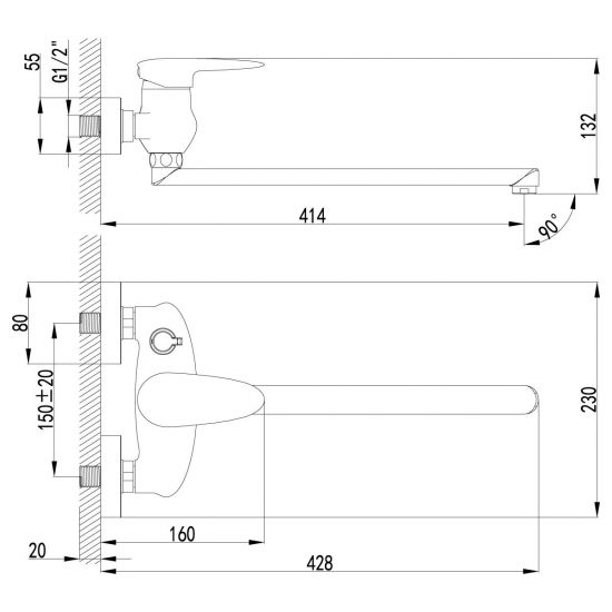 Смеситель для ванны LEMARK Status LM4417C