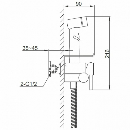 Гигиенический душ FRAP H75 F2075 с полкой и бумагодержателем, хром