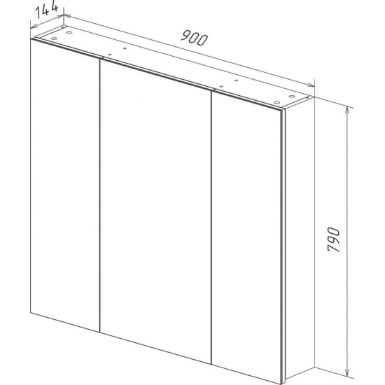 Зеркало-шкаф LEMARK Universal 90x80