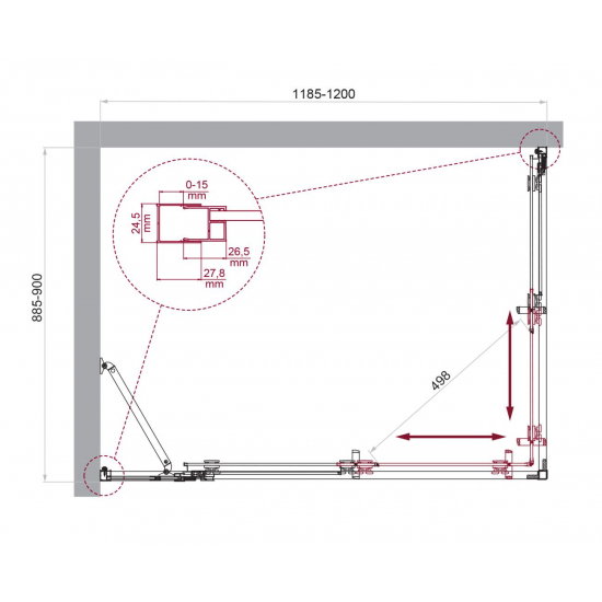 Душевой уголок BelBagno LUCE-AH-21-120/90-C-Cr стекло прозрачное, профиль хром