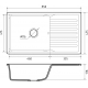 Мойка для кухни GRANFEST Quarz(ECO) ZW-73 чаша+крыло 850х475 мм кварцевая, чёрный