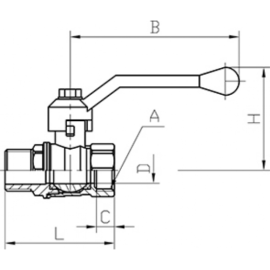 Кран шаровый газ ГАЛЛОП Стандарт 1" вн-нар рычаг DN-25  221 0115033