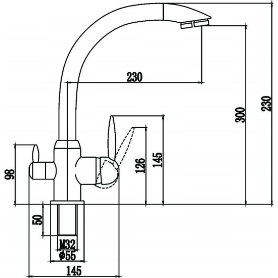 Смеситель для кухни с подключением к фильтру с питьевой водой SAVOL S-L1699
