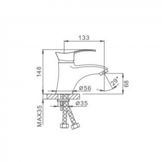 Смеситель для раковины FRAP F1001-1 матовый