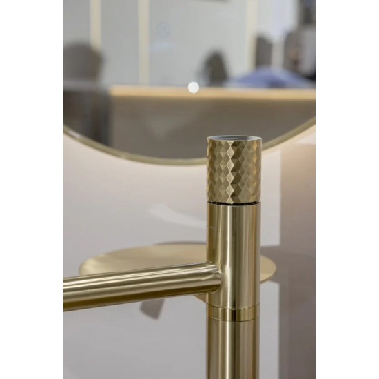 Напольный смеситель для раковины BOHEME Stick 120-MG золото матовое diamond