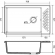 Мойка для кухни GRANFEST Quarz(ECO) ZL-51 чаша+крыло 753х476 мм кварцевая, серый