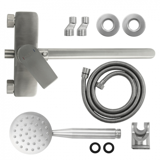 Смеситель для ванны MAGNUS М9441 из нержавеющей стали, сатин