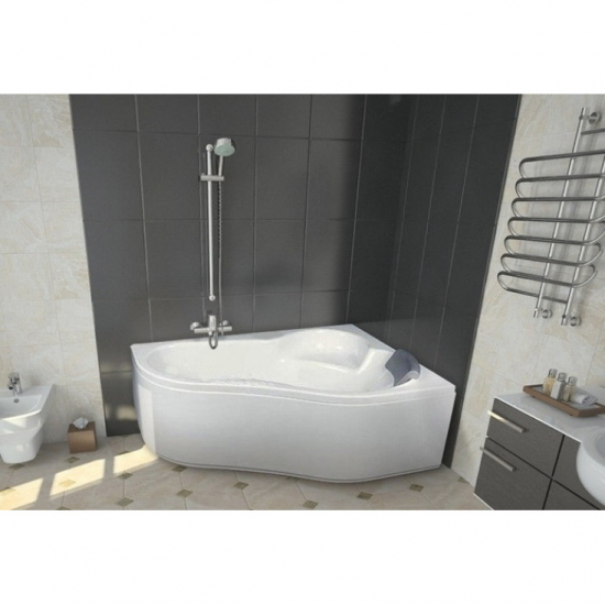 Акриловая ванна SANTEK Ибица R 150x100 см, угловая, с каркасом, асимметричная