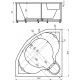 Акриловая ванна АКВАТЕК Сириус SIR164-0000002 164x164 см, с каркасом и фронтальным экраном