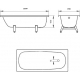Ванна стальная ДОННА ВАННА 140x70 см, толщина 2 мм, с ножками