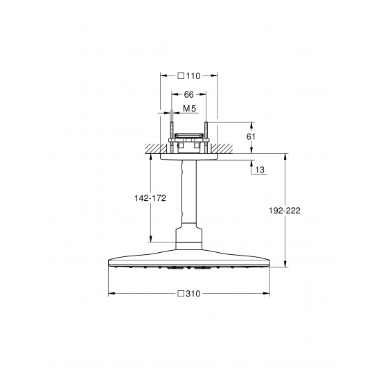 Верхний душ GROHE Rainshower SmartActive Cube 26481000 EcoSmart