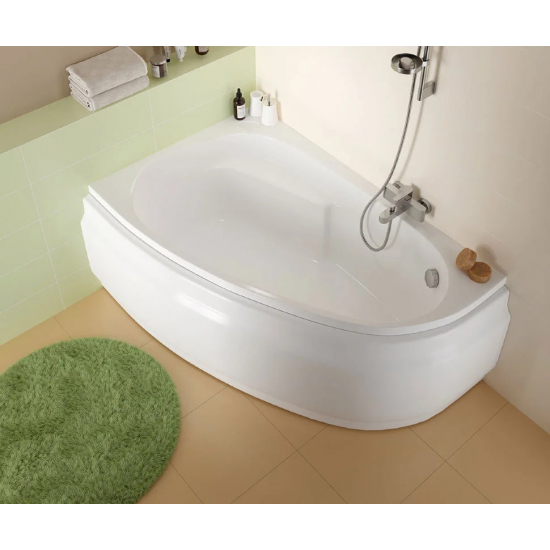 Акриловая ванна CERSANIT Joanna L 140x90 см, угловая, с ножками, ультрабелая, асимметричная