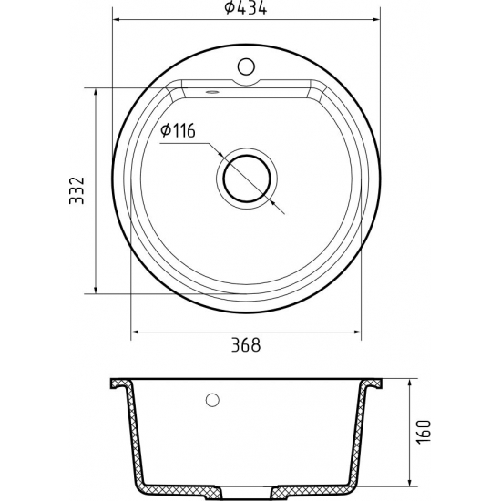 Мойка для кухни GRANFEST Smart SM-435 434х434 мм, бежевый